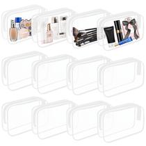 Bolsa de cosméticos YOQIVEXU de PVC transparente com zíper à prova d'água (12 unidades)