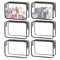 Bolsa de cosméticos YOQIVEXU de PVC transparente impermeável para viagens, 6 unidades Bolsa de cosméticos YOQIVEXU de PVC transparente impermeável para viagens, 6 unidades