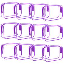 Bolsa de cosméticos YOQIVEXU de PVC transparente impermeável para viagens, pacote com 12