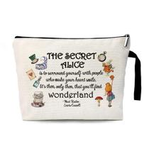 Bolsa de cosméticos ZHANTUONE Wonderland Vintage Canvas para mulheres