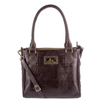 Bolsa de couro com divisórias Tiffy café Feminino