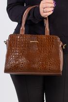 Bolsa de couro croco estruturada Emili