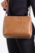 Bolsa de couro croco estruturada Evelyn Bolsa de couro croco estruturada Evelyn