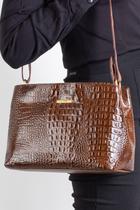 Bolsa de couro croco estruturada Evelyn