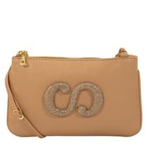 Bolsa de Couro Crossbody Glam - Tan