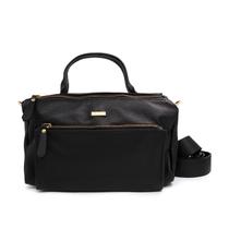Bolsa de couro feminina tiracolo preta Janaina