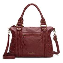 Bolsa de couro lavado Montana West Crossbody Hobo para mulher