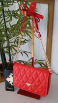 Bolsa de couro legítimo classe -tiracolo 2839 cor: valetino(vermelho)