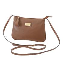 Bolsa De Couro Legítimo Feminina Transversal Mariart Marrom