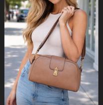 Bolsa de couro smartbag Mocha Mousse alça de ombro ajustavel