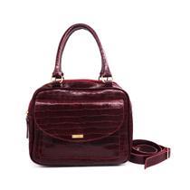 Bolsa de couro tiracolo bordô Débora