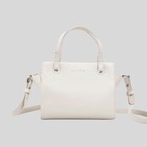 Bolsa de Couro Transversal Off White Pequena