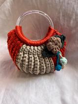 Bolsa de crochê canoa Elis Bolsa de crochê canoa Elis