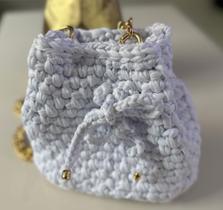 Bolsa de crochê cristal white - Feita a Mão