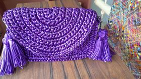 Bolsa de crochê em fio náutico