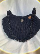 Bolsa de crochê meia lua Cristal