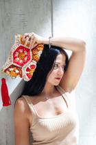 Bolsa de crochê Patuê Florinda em fio de malha Bolsa de crochê Patuê Florinda em fio de malha