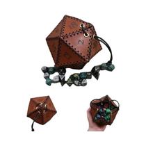 Bolsa De Dados De Couro D20 Caixa De Armazenamento Poligonal Com Cordão Reforçado Para Uso Diário