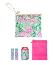 Bolsa de dia de praia Lilly Pulitzer resistente à água com abraçador de bebidas Bolsa de dia de praia Lilly Pulitzer resistente à água com abraçador de bebidas