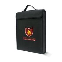 Bolsa de documentos à prova de fogo de fibra de vidro de alta temperatura preta Bolsa de documentos à prova de fogo de fibra de vidro de alta temperatura preta
