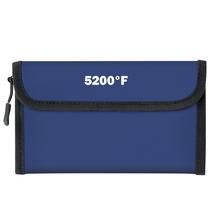 Bolsa de documentos GQIRIL à prova de fogo impermeável 20x13 cm azul