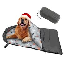 Bolsa de Dormir para Perros GeerDuo Impermeable y Cálida para Camping Gris