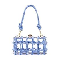 Bolsa de embreagem CUXVA com strass acrílico transparente para mulheres Bolsa de embreagem CUXVA com strass acrílico transparente para mulheres