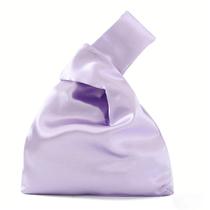 Bolsa de embreagem de noite Anopo Small Satin Knot Light Purple
