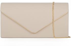 Bolsa de embreagem Nodeber Vegan Leather Envelope Bege