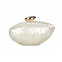 Bolsa de embreagem Wudiaoer Shell Shape Acrílico Branco Pérola
