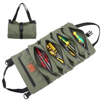 Bolsa de enrolar para ferramentas Wessleco 473 ml em tela multiuso verde Bolsa de enrolar para ferramentas Wessleco 473 ml em tela multiuso verde