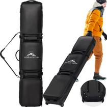 Bolsa de esqui dupla, bolsa de snowboard impermeável acolchoada com rodas para viagens aéreas. Bolsa de esqui com rodas para snowboard ou esquis acomoda botas de esqui