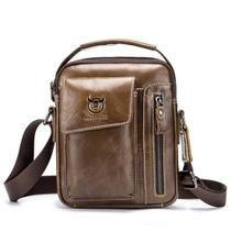 Bolsa de estilingue BULLCAPTAIN de couro genuíno para homens marrom Bolsa de estilingue BULLCAPTAIN de couro genuíno para homens marrom