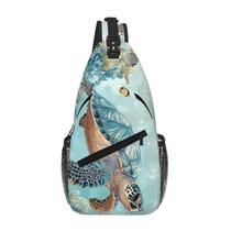 Bolsa de estilingue SUPLUCHOM Turtle Sea Coral Ocean Waterproof Bolsa de estilingue SUPLUCHOM Turtle Sea Coral Ocean Waterproof