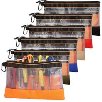 Bolsa de ferramentas BESARME, 6 peças de zíper transparente com janela de malha resistente Bolsa de ferramentas BESARME, 6 peças de zíper transparente com janela de malha resistente