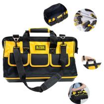 Bolsa de Ferramentas em Oxford Alça de Ombro Base Rígida 16 Bolsos e Zíper