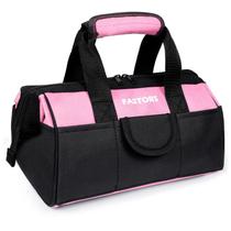 Bolsa de ferramentas FASTORS rosa para mulheres com boca larga de 33 cm