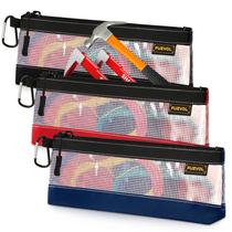 Bolsa de ferramentas FUZVOL Clear de 14 cm de comprimento com bolsa pequena com zíper, pacote com 3