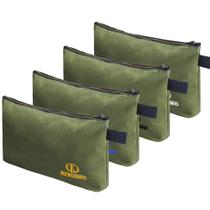Bolsa de ferramentas KERNOWO, pacote com 4, zíper de lona, 600 ml, resistente à água
