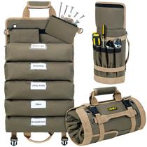 Bolsa de ferramentas LEFORZ Large Roll Up Organizer 13 bolsos Olive
