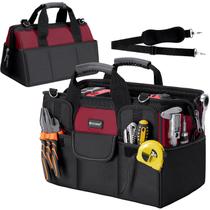 Bolsa de ferramentas TICONN Heavy Duty com vários bolsos, impermeável, vermelha