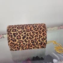 Bolsa de festa feminina de onça