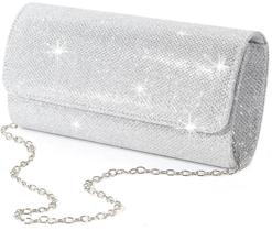 Bolsa de Festa lovyoCoCo Clutch com Glitter 20 x 5 x 11 cm Prata