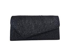 Bolsa de festa retangular com glitter preta - acompanha alça removível