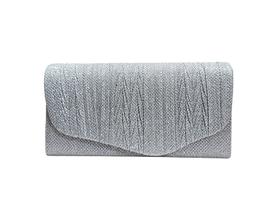 Bolsa de festa retangular prata com glitter Bolsa de festa retangular prata com glitter