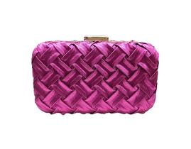 Bolsa de festa retangular trançada fucsia - acompanha alça removível