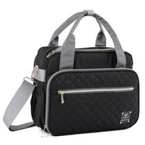 Bolsa de fraldas GOGOSO Crossbody pequena preta com bolsos isolados Bolsa de fraldas GOGOSO Crossbody pequena preta com bolsos isolados