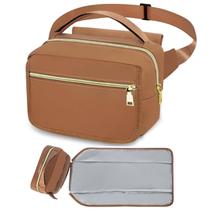 Bolsa de Fraldas Pequena com Trocador Portátil - Estampa Marrom