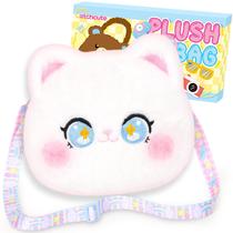 Bolsa de Gato de Pelúcia CatchCute para Crianças, Bolsa Transversal com Zíper Bolsa de Gato de Pelúcia CatchCute para Crianças, Bolsa Transversal com Zíper