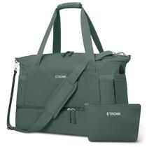 Bolsa de ginástica ETRONIK para mulheres 47L com compartimento para sapatos verde escuro